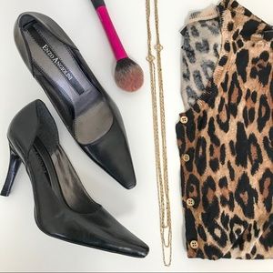 Enzo Angiolini Black Leather Pumps
